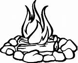 Fire Coloring Pages Campfire Kids Choose Board Easy sketch template