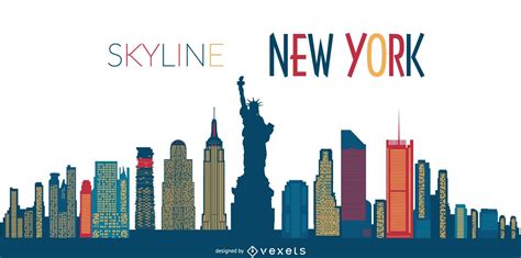 york skyline illustration vector