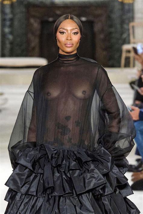 naomi campbell see through at paris fashion week scandal