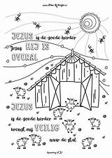 Kleurversjes Herder Goede Jezus Bijbel Christelijke Bijbelse Hij Psalm Versjes Kerk Houd Zondagschool Geloof sketch template