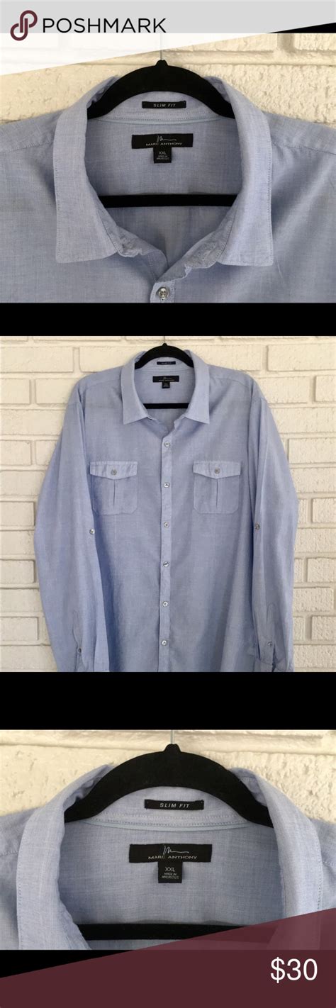 marc anthony slim fit shirt xxl blue cotton 2xl marc anthony slim fit blue shirt in size xxl