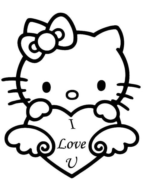 valentines day coloring pages  kitty valentines day coloring