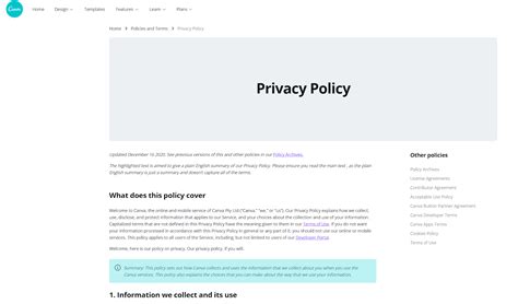 privacy policy examples  template updated