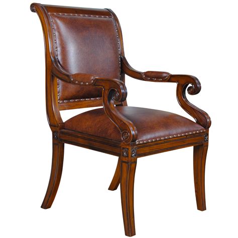 home furniture dining room chairs regency leather arm chair
