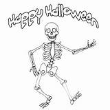 Halloween Coloring Pages Happy Skeleton Print Fun sketch template