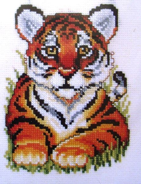 tiger cub cross stitch kit sewingcafe  love  cross