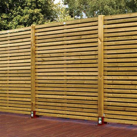 contemporary slatted fence panel wm hm pack   departments diy  bq