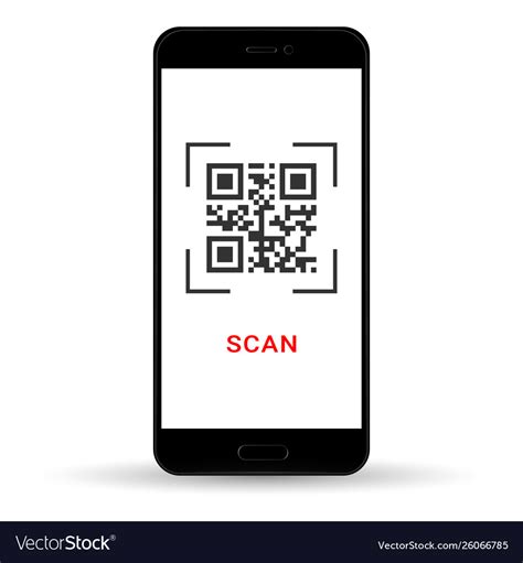 scan qr code  mobile phone electronic digital vector image