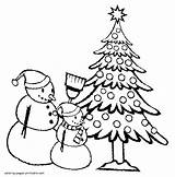 Coloring Pages Christmas Tree Snowmen Snowman Seasons Printable Weather Print Holiday sketch template