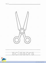 Scissors Worksheet Coloring Worksheets Stationery sketch template