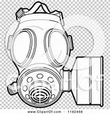 Mask Gas Coloring Clipart Outlined Illustration Royalty Vector Transparent 470px 22kb sketch template
