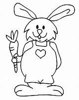 Rabbit Coloring Pages Bunny Carrot Kids Color Print Simple Easter Printable Children Popular Library Clipart Getcolorings sketch template