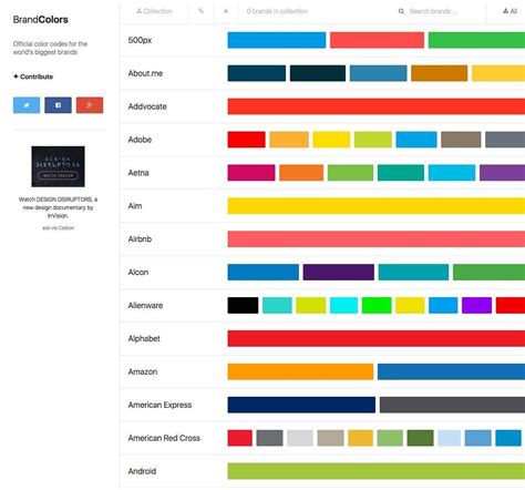 brandcolors official color codes   worlds biggest brands