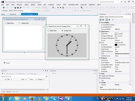 Ms access analog clock
