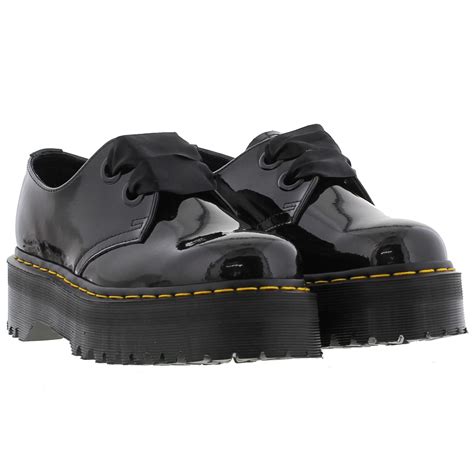 dr martens holly womens black patent leather platform shoes size   ebay