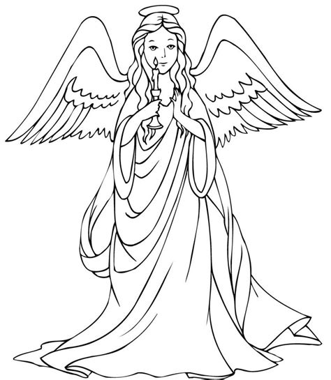 angel coloring pages coloring pages  christmas angel  candle