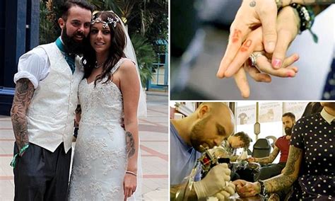 heavily tattooed couple who married in front of 10 000 strangers at ink