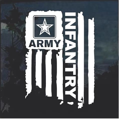 army infantry weathered flag military window decal sticker custom
