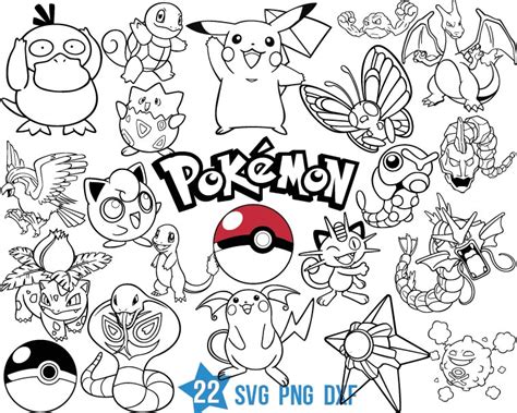 pokemon outline svg pikachu pokemon birthday boxmediart svg cut