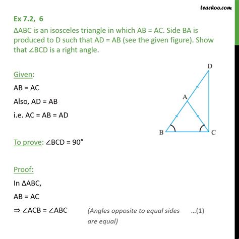 Ex 7 2 6 Abc Is An Isosceles Triangle In Which Ab Ac
