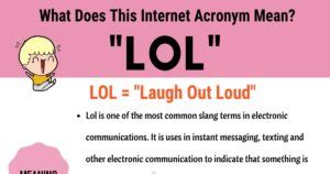 lol meaning    define  popular acronym lol esl forums