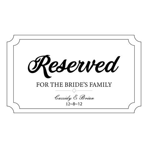 printable reserved table signs