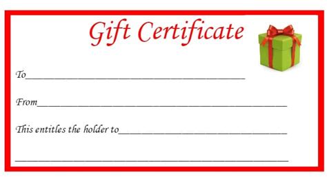 printable holiday gift certificate template printable templates