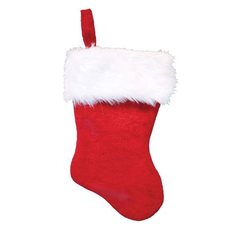home accents holiday 20 in plush red and white stocking