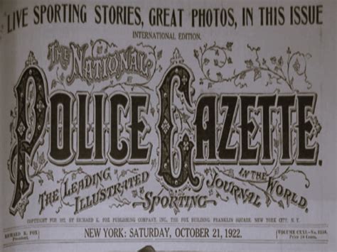 The ‘national Police Gazette’ Tabloid Sensational Journalism In The