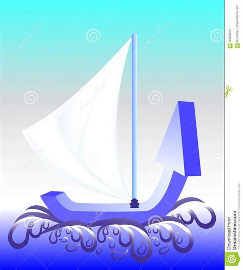 boat   form   arrow stock vector illustration  manager action