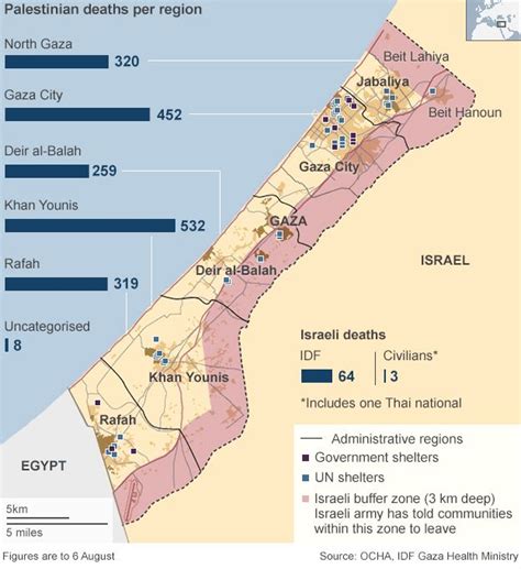 gaza mapping  human cost bbc news
