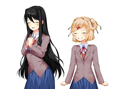 Natsuki And Yuri With Their Realistic Hair Colors For U