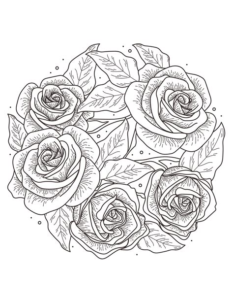printable rose coloring pages  kids  adults