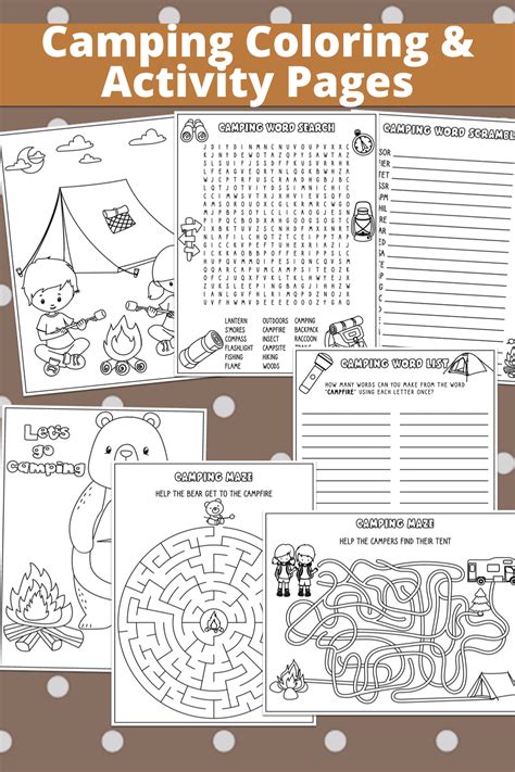 camping coloring pages  activity pages  kids