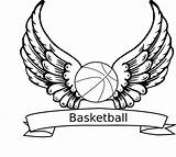 Basketball Coloring Pages Wings Angel Clipart Drawing Clip Line Vector Color Cliparts Print Spurs Clker Logo 321coloringpages Clipartmag Clipground Large sketch template