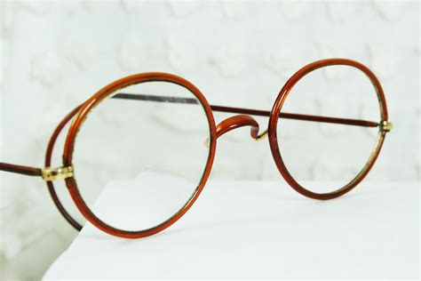 30s eyeglasses 1930s round glasses butterscotch by diaeyewear