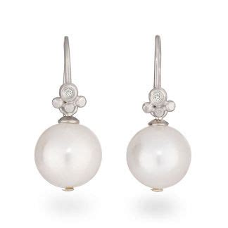 pearl drop diamond earrings  jacks turner contemporary jewellery bristol unique wedding