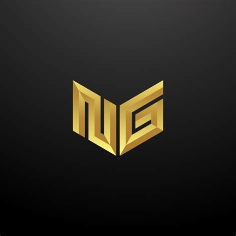 ng logo monogram letter initials design template  gold  texture