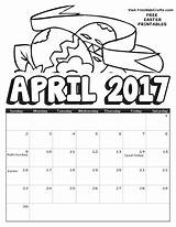 April Calendar Coloring Pages Kids Freekidscrafts Crafts sketch template