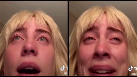 billie eilish breaks  crying youtube
