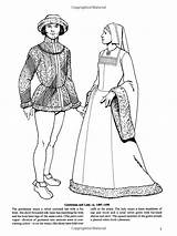 Elizabethan Dover Fashions Tierney Rinascimento Vestiti Medievali sketch template