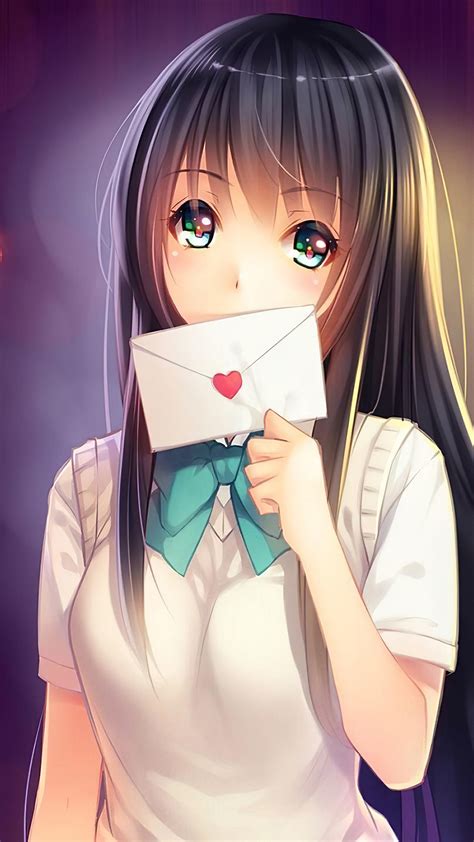 2160x3840 anime girl in love with love letter sony xperia x xz z5