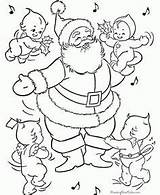 Coloring Cuddling Designlooter Claus Santa Printable Pages Kids sketch template