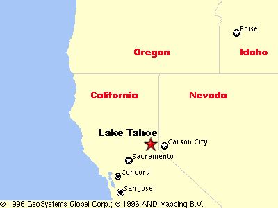 lake tahoe nv map hiking  map