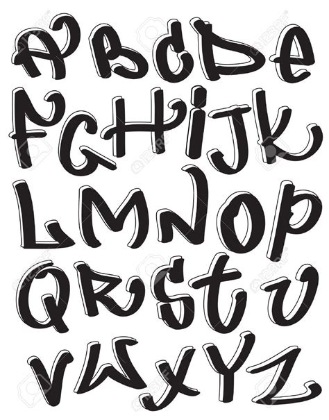 graffiti lettertype alfabet abc letters stockfoto