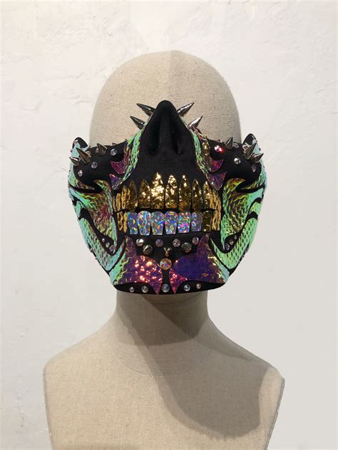 Holographic Skull Mask Halloween Skeleton Costume Grim