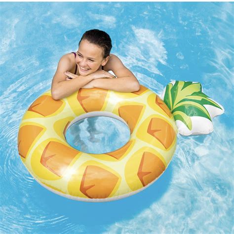 wholesale pineapple inflatable pool ring sku  dollardays