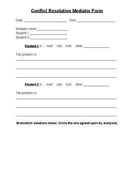 conflict resolution form  claire lambert tpt