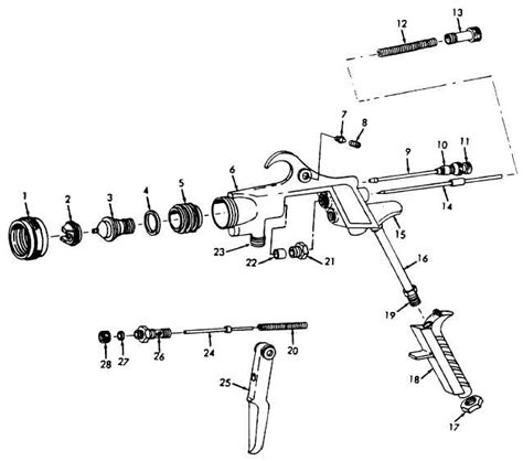 figure   solid body type spray gun exploded view