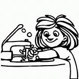 Washing Hands Coloring Pages Wash Hand Kids Clipart Girl Drawing Color Clip Easy Make Popular Clipartmag Visit Coloringhome sketch template